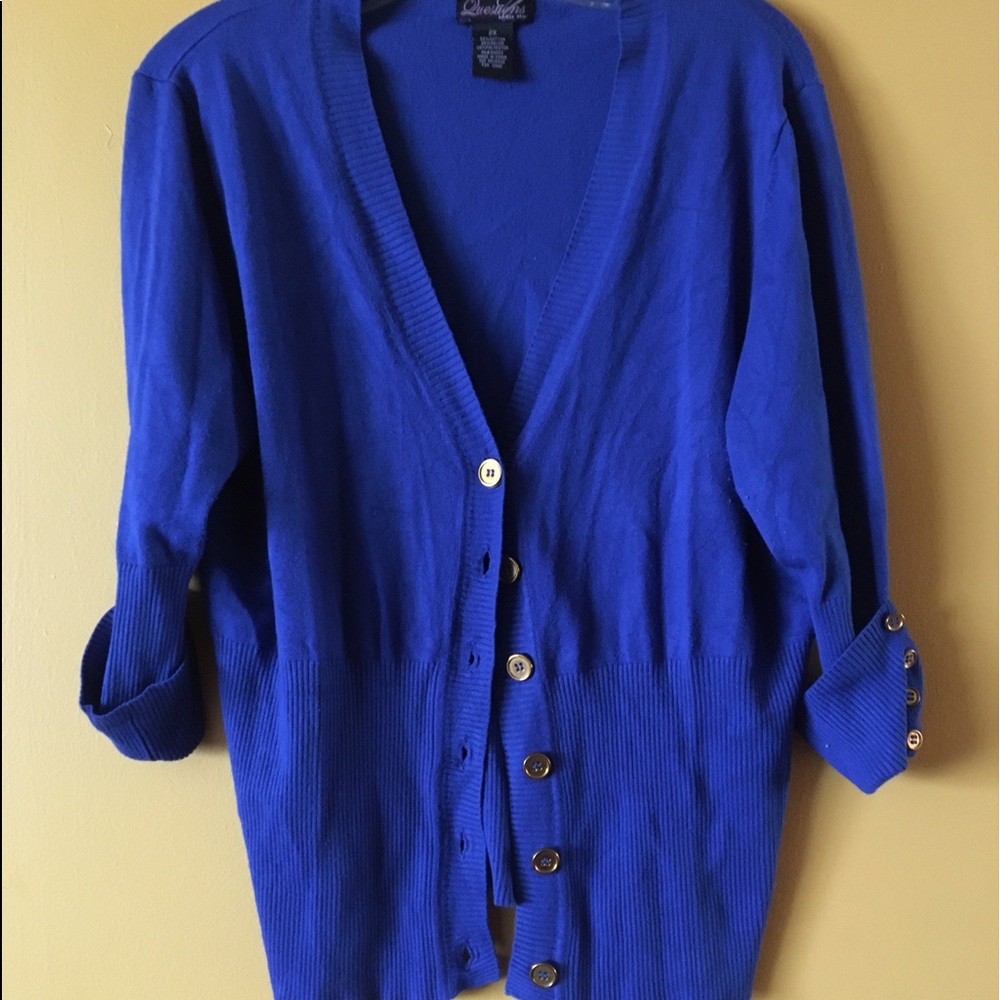 Pretty royal blue cardigan!